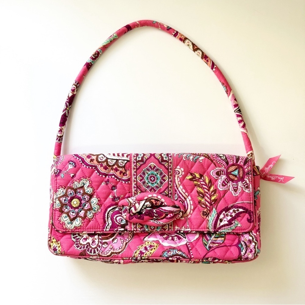 Vera Bradley Pink Floral Knot Just a Clutch Bag Call Me Coral Shoulder Mini Bag